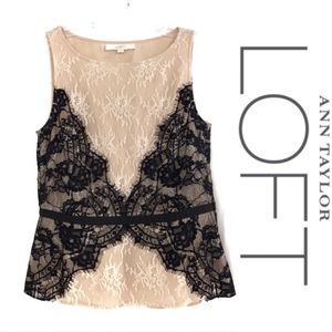 LOFT NWOT lace peplum top